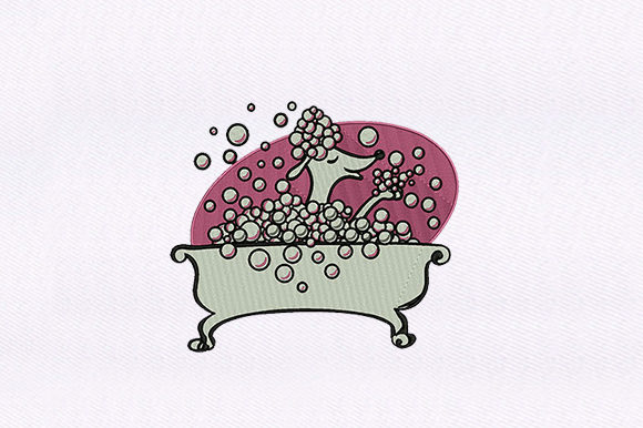A Bathing Dog Embroidery Design for Craft Business Success