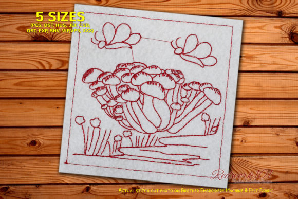 A Seasonal Review of the Shimeji Mushroom Embroidery Design