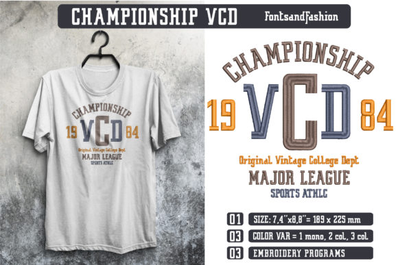 Championship VCD: A Bold Embroidery Design for Market Success