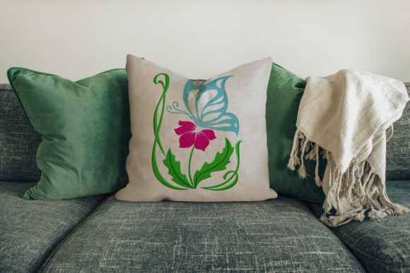Crafting a Romantic Emblem: The Butterfly on Flower Embroidery Design