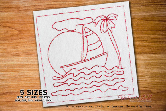 Embroidery Review: Sailboat in the Sea Sunset Design