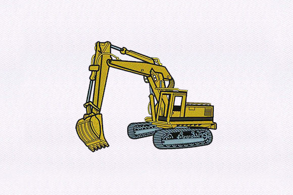 Excavator: A Detailed Embroidery for Industrial Branding and Craft Business Merch