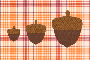Mini Acorn Embroidery Design for Boutique Apparel