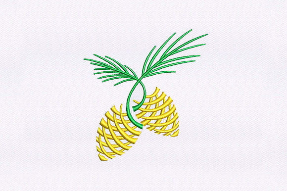 Pineapple Stem Border Embroidery Design for Products