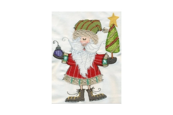 Sassy Santa Embroidery for Festive Small Business Products