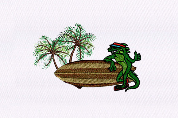 Surfing Iguana Embroidery Design Review